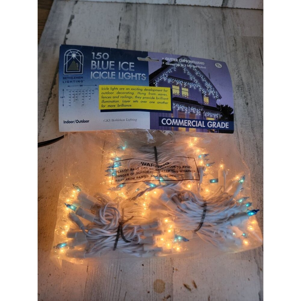 Blue 150 ice icicle‎ light home decor xmas hanging